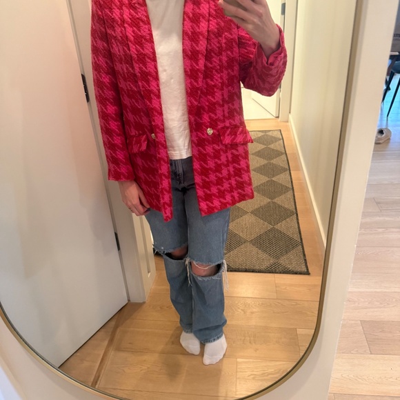 Gingham pink and red blazer - Picture 5 of 5